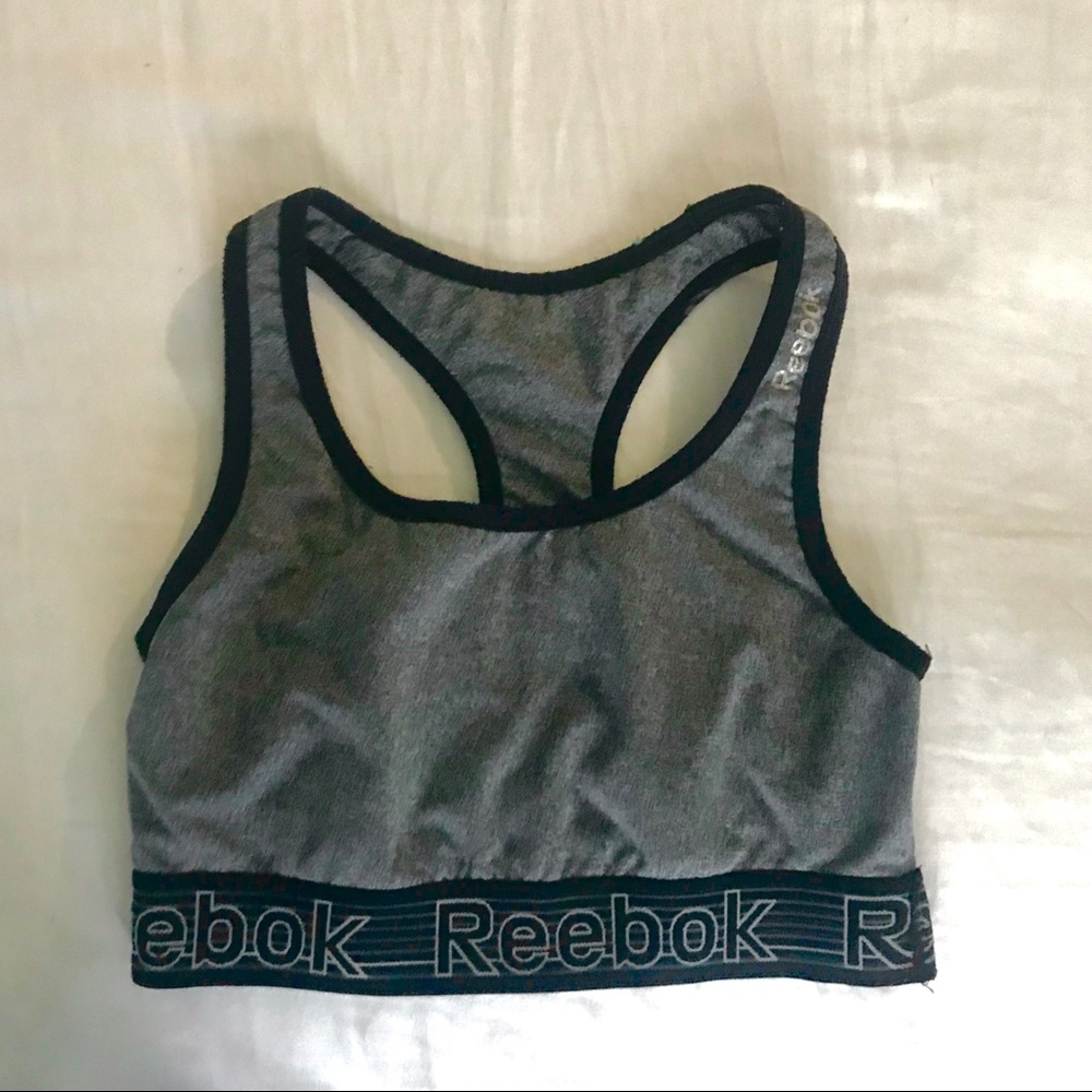 Grey Reebok sports bra